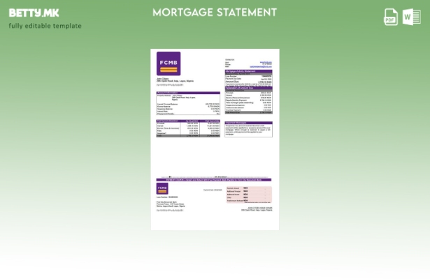 модерен стил Нигерија првиот град споменик банка изјава хипотека Шаблон Word и P